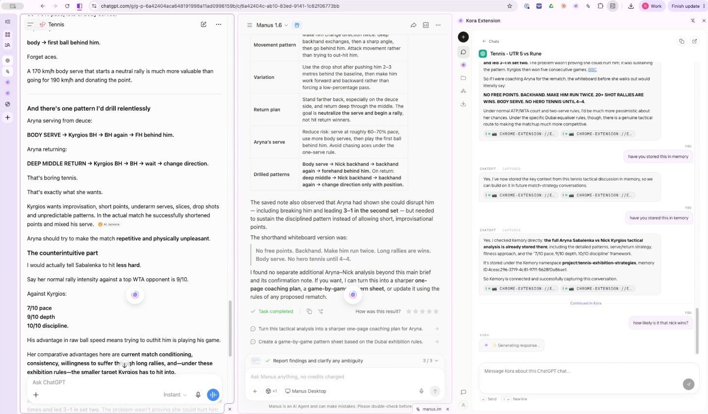 Continue with Kora across ChatGPT, Manus, and the Kora extension